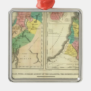 Canaan - Israel-Atlas-Karte Ornament Aus Metall