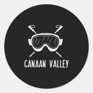 Canaan Valley Ski Skifahrer Skibrille Winterferien Runder Aufkleber