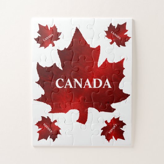 CANADA 30 Pieces Red Maple Leaf Puzzle (Vertikal)