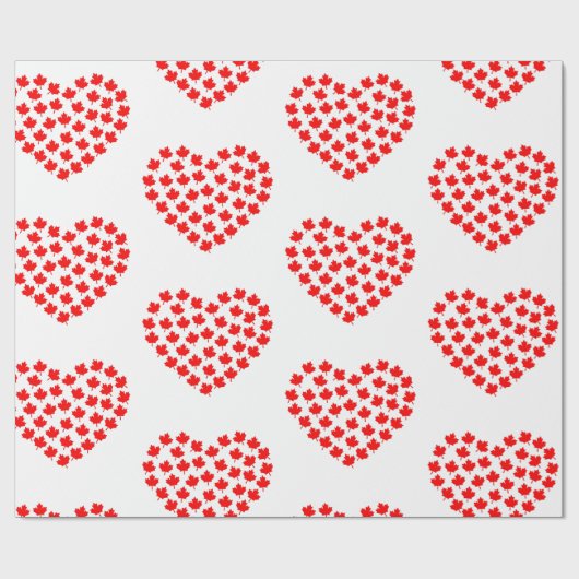 Canada-Ahornblätterherz Geschenkpapier (Flach)