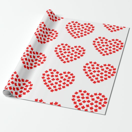 Canada-Ahornblätterherz Geschenkpapier (Ungerollt)