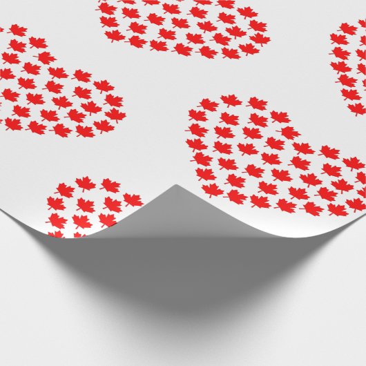 Canada-Ahornblätterherz Geschenkpapier (Ecke)