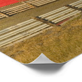 Canada, Alberta, Pincher Creek: Red Barn & Ranch Poster (Ecke)