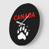 Canada Animal Paw Foot Print Color Große Wanduhr (Winkel)