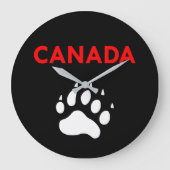 Canada Animal Paw Foot Print Color Große Wanduhr (Vorderseite)