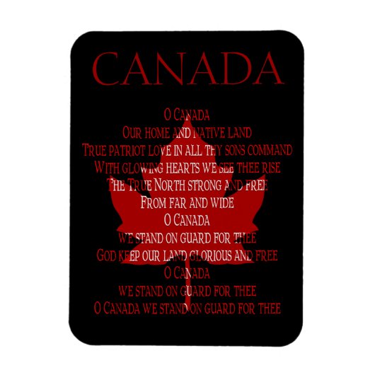 Canada Anthem Kühlschrankmagnet Custom Canada Magn Magnet (Vertikal)