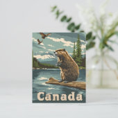 Canada Beaver Postkarte (Stehend Vorderseite)