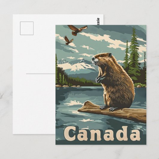 Canada Beaver Postkarte (Vorne/Hinten)