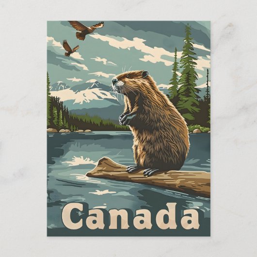Canada Beaver Postkarte (Vorderseite)