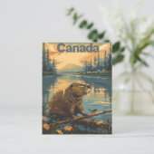 Canada Beaver Postkarte (Stehend Vorderseite)