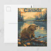 Canada Beaver Postkarte (Vorne/Hinten)