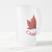 Canada Beer Mug Canada Maple Leaf Souvenir Glasses Mattglas Bierglas (VorderseiteRechts)