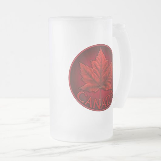 Canada Beer Mug Canada Maple Leaf Souvenir Glasses Mattglas Bierglas (VorderseiteRechts)
