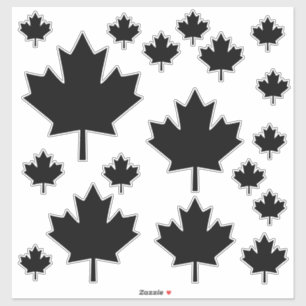 Canada Black Sketch Stylish Maple Leaf Aufkleber
