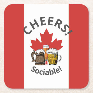 CANADA Canadian Beer Rechteckiger Pappuntersetzer