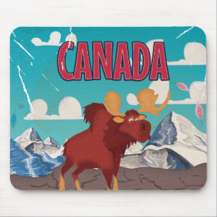 Canada Cartoon Vintag Elche Poster Mousepad
