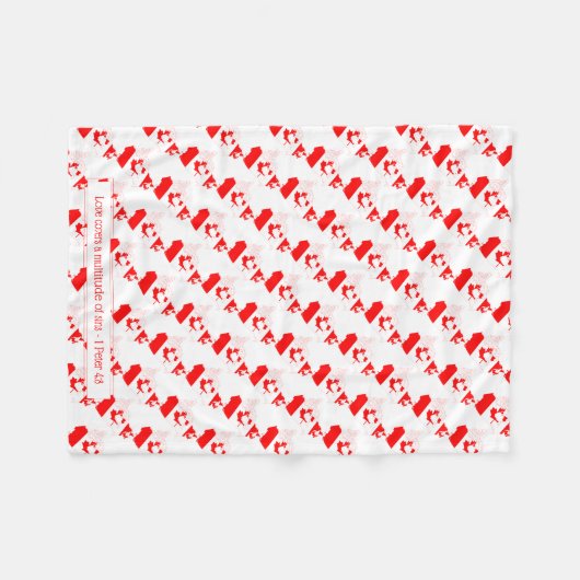 CANADA Christlich Scripture LIEBE Fleecedecke (Vorderseite (Horizontal))