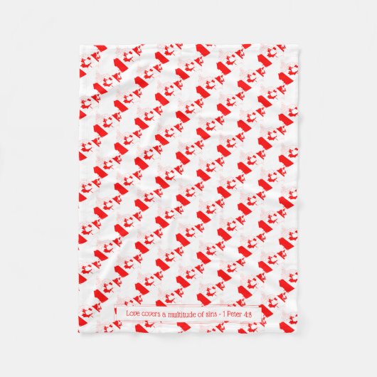CANADA Christlich Scripture LIEBE Fleecedecke (Vorderseite)