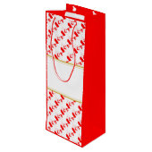 CANADA Christliches maßgeschneidertes Hochzeitssze Geschenktüte Für Weinflaschen (Rückseite Schrägansicht)