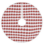 Canada Christmas Tree Skirt Canada Maple Leaf Deko Polyester Weihnachtsbaumdecke (Vorderseite)