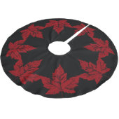 Canada Christmas Tree Skirt Cool Canada Maple Leaf Polyester Weihnachtsbaumdecke (Schrägansicht)