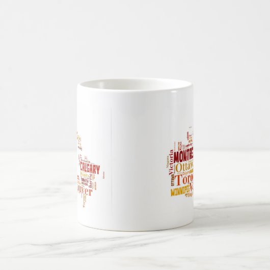 Canada Cities Word Art Kaffeetasse (Mittel)
