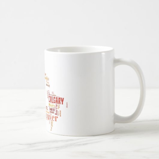 Canada Cities Word Art Kaffeetasse (Rechts)