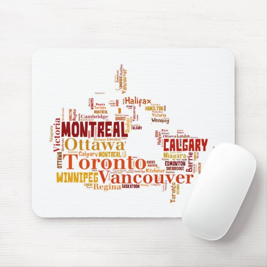 Canada Cities Word Art Mousepad (Mit Mouse)
