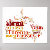 Canada Cities Word Art Poster (Vorne)