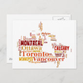 Canada Cities Word Art Postkarte (Vorne/Hinten)
