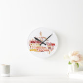 Canada Cities Word Art Runde Wanduhr (Zuhause)
