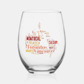 Canada Cities Word Art Weinglas Ohne Stiel (Vorderseite)