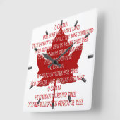 Canada Clock Canadian Anthem Souvenir Clock Quadratische Wanduhr (Winkel)