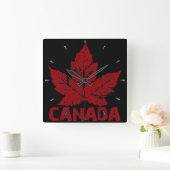 Canada Clock Cool Canada Souvenir Wall Clocks Gift Quadratische Wanduhr (Zuhause)