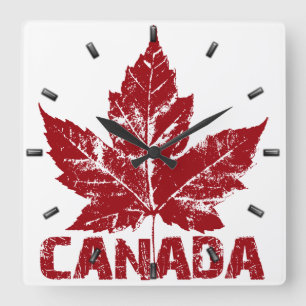 Canada Clock Cool Canada Souvenir Wall Clocks Gift Quadratische Wanduhr