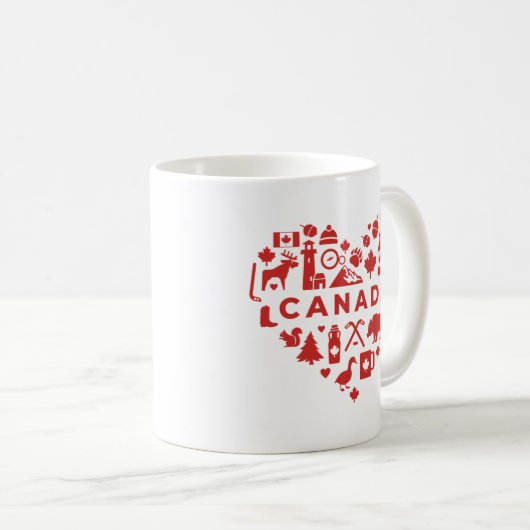 Canada Collage Heart Kaffeetasse (VorderseiteRechts)