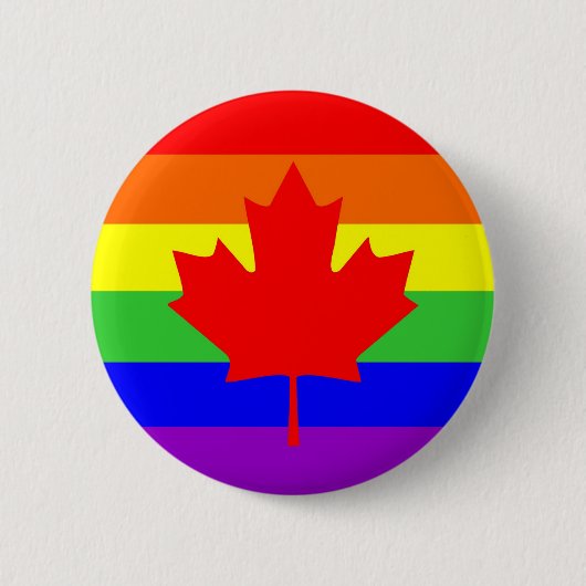 Canada Country Gay stolze Regenbogenflagge Button (Vorderseite)