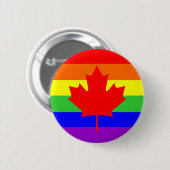 Canada Country Gay stolze Regenbogenflagge Button (Vorne & Hinten)