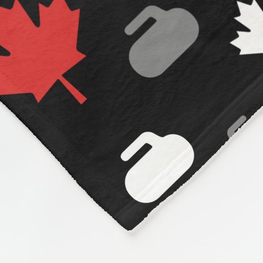 Canada Curling Rocks Fleece Blanket (benutzerdefin (Ecke)