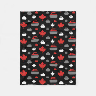 Canada Curling Rocks Fleece Blanket (benutzerdefin