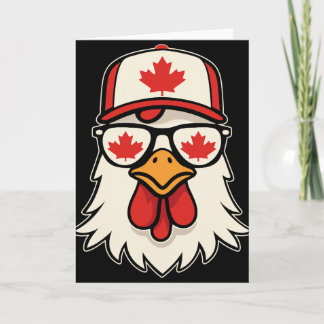 Canada Day Canadian Flag Maple Leaf Chicken Sungle Karte
