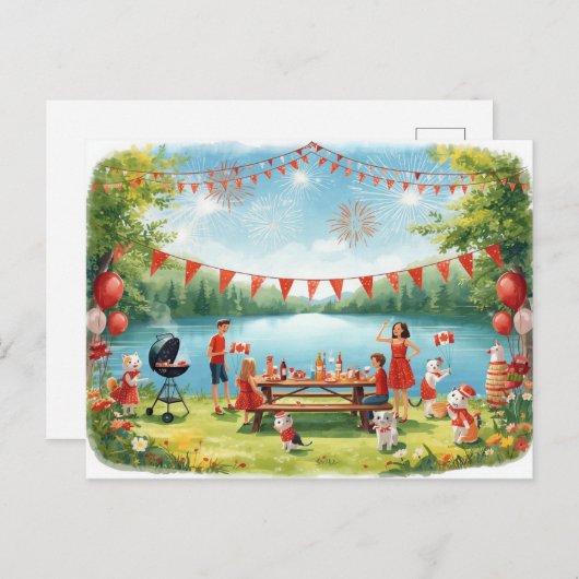 Canada Day Feiertagspostkarte (Vorne/Hinten)