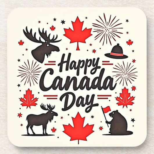 Canada Day Fun Vibes Getränkeuntersetzer (Vorderseite)