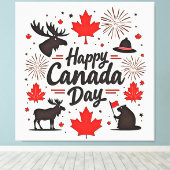 Canada Day Fun Vibes Leinwanddruck (Insitu (Holzboden))