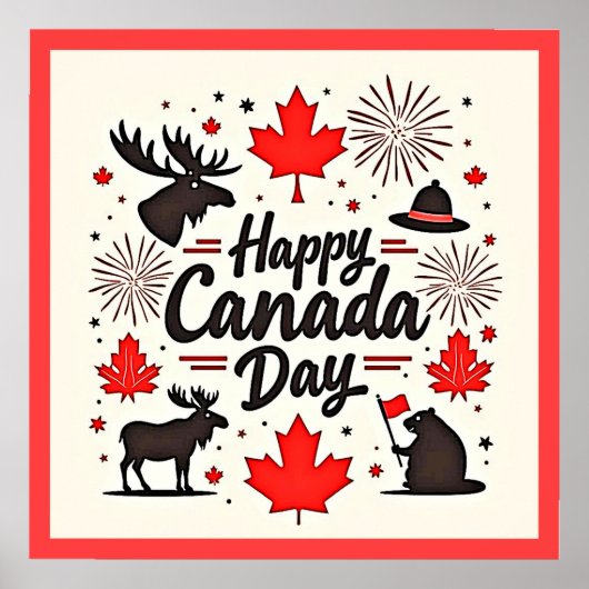 Canada Day Fun Vibes Poster (Vorne)