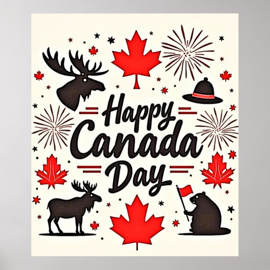 Canada Day Fun Vibes Poster (Vorne)