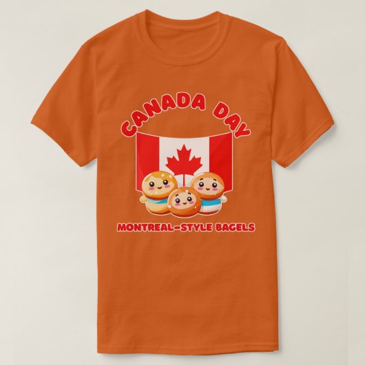 Canada Day Funny Kawaii MontrealStyle Bagels T-Shirt (Design vorne)