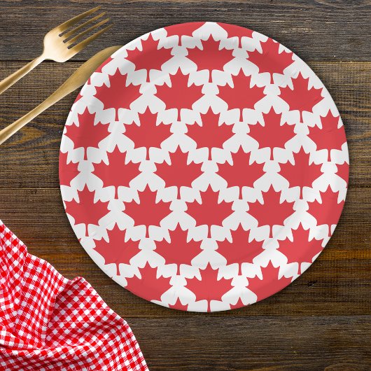 Canada Day Maple Leaf Pappteller