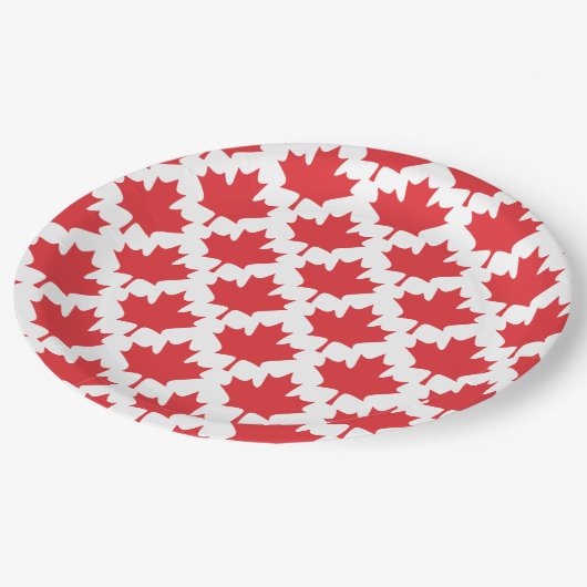 Canada Day Maple Leaf Pappteller (Schrägansicht)