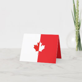 Canada Day Maple Leaf Red & White Dankeskarte